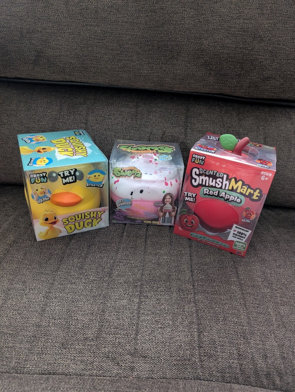 Squishy Duck, Scented Cupcake & Scented Red Apple Squishies